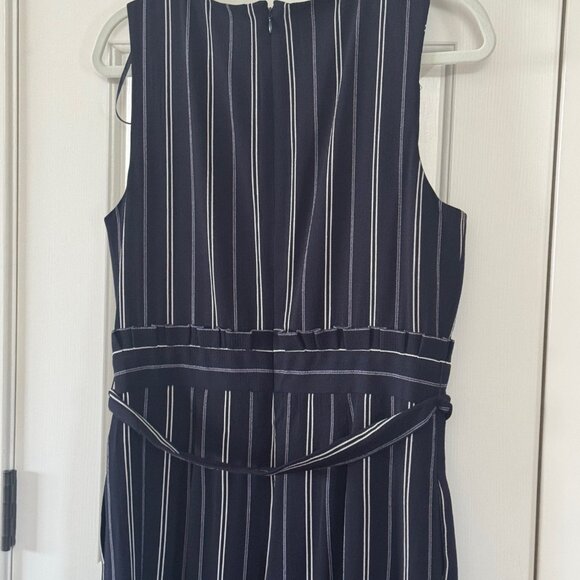 Jessica Howard Womens Navy Blue White Stripe Pantsuit Size 10 - Picture 13 of 15